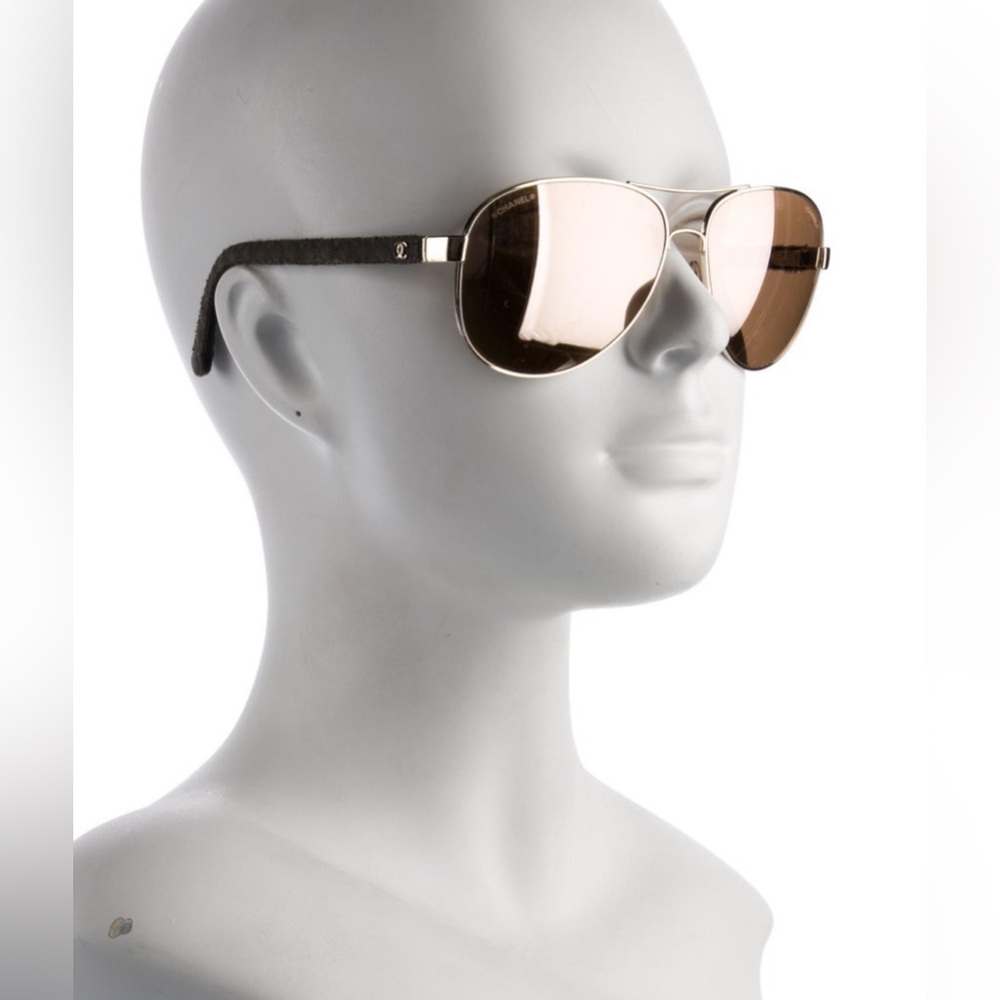 Chanel Interlocking Cc Logo Aviator Sunglasses (W… - image 2